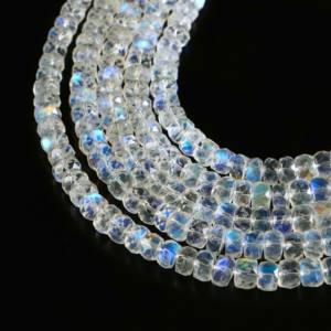 Perles rondes facettées en pierre de lune arc-en-ciel flashy, 5-7 mm, pierres de lune naturelles, pierres précieuses en vrac pour la fabrication de bijoux, fournitures en vrac - Product Image 3