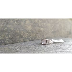 Shah Gems Women's Natural Rose <b>Quartz</b> <b>Ring</b> Romantic 925 Sterling Silver with Ovate Cut Rhodium Plating for Everyday Wear - Product Image 4