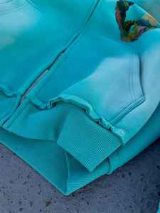 Sweat à capuche surdimensionné vintage imprimé personnalisé, coupe et couture, délavage délavé au soleil, entièrement personnalisé, sweat à capuche zippé pour hommes - Product Image 4