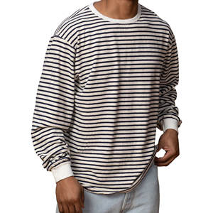 Dernier modèle T-shirt de sport à manches longues pour hommes 100% coton Logo personnalisé quantité minimale de commande bas Stock en gros uni - Product Image 5