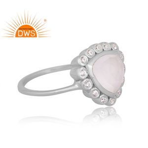 Anillo apilable de piedra de Luna arcoíris y circonita cúbica natural de plata esterlina superventas, fabricante de joyería personalizada - Product Image 3