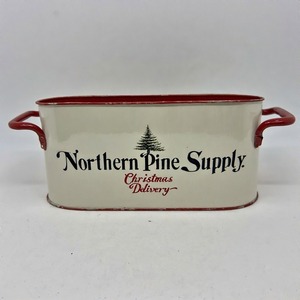 Jardinière en métal de prairie de gui conçue pour les coins de jardin avec décor de Noël de plantes saisonnières et embellissements de pin - Product Image 2