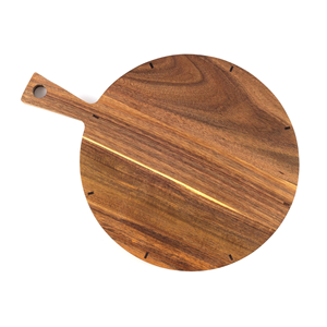 Tabla Redonda de Madera para Pizza y Bandeja para Servir, Plato Artesanal de Madera Natural Ecológica, Fabricante Mayorista Vietnam OEM ODM - Product Image 1