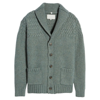 Cardigan en tricot pour homme 100% coton, coupe ample et décontractée pour l'hiver - Séchage rapide, respirant, confortable, personnalisable