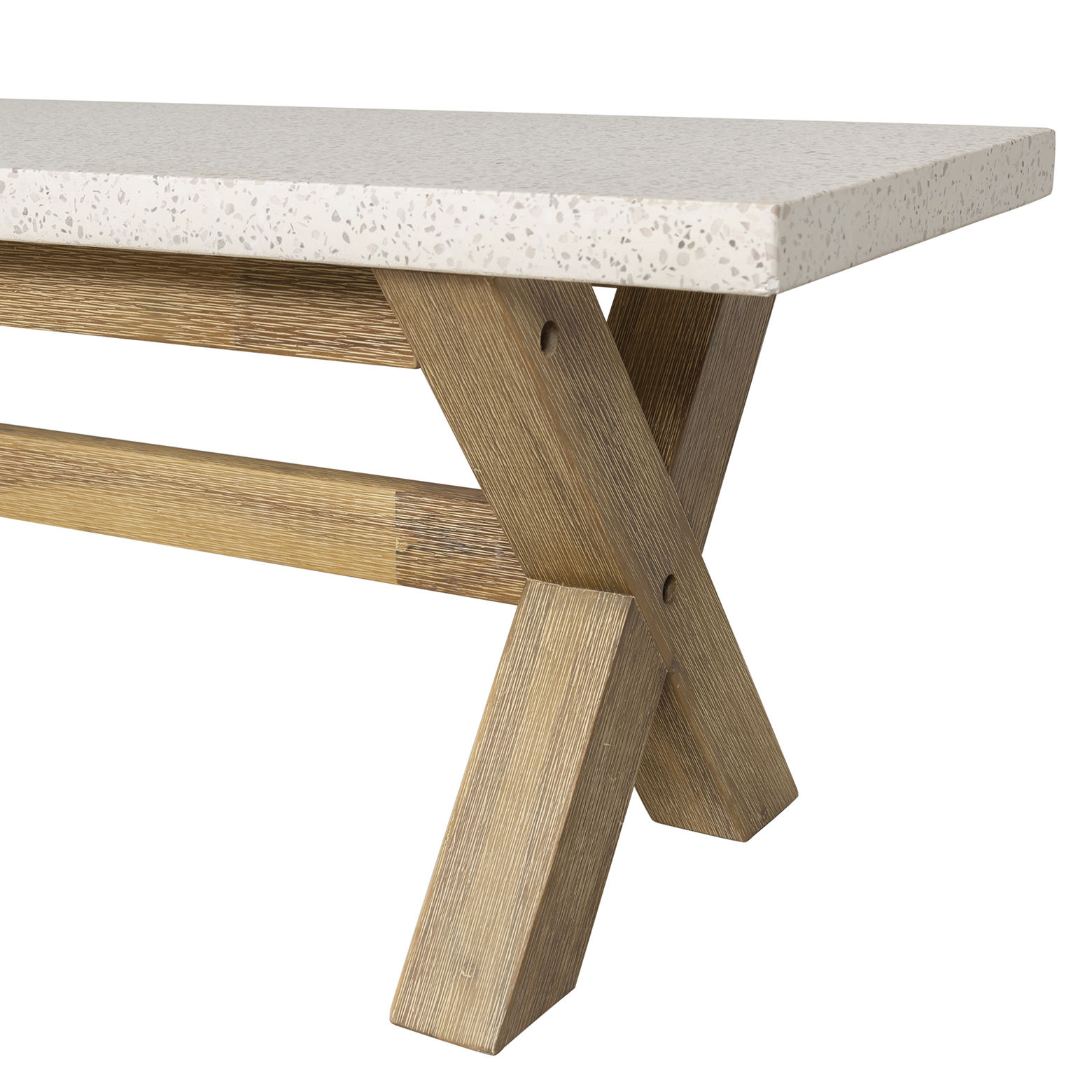 หินขัดสีขาว + ไม้