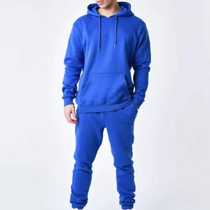 Ensembles de gymnastique décontractés d'hiver pour hommes Survêtement de haute qualité, coupe-vent et respirant, surdimensionné, manches longues, couleur unie, grande taille - Product Image 1