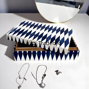 Boîte d'incrustation et d'incrustation de vadrouille en os de luxe pour le stockage de bijoux Organisateur premium fabriqué à la main avec un décor élégant Tradebyd - Product Image 1