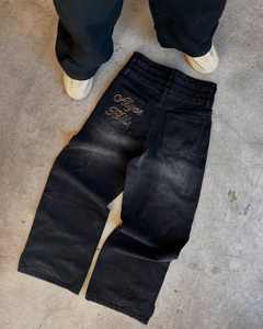 กางเกงยีนส์ทรงขาบานสไตล์วินเทจคุณภาพสูงสั่งทำขายส่ง งานถักทออย่างดี สตรีทแวร์ ล้างสีแบบสโตนวอช ประดับเพชรเม็ดกลาง สำหรับฤดูใบไม้ร่วงและฤดูหนาว - Product Image 6