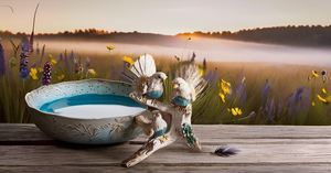 Statue d'oiseau en résine créative moderne pour la décoration intérieure de la maison et de la pelouse Statue d'oiseau de jardin de sérénade printanière faite à la main pour les mariages - Product Image 2