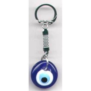 Porte-clés et mousqueton promotionnels 9x3 cm Evil Eyes en verre - Product Image 1