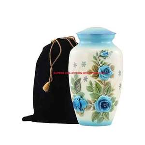 Main Designer Floral Peint À La Main Moins Cher Urnes De Crémation Cendres Humaines En Gros Et Fournitures - Product Image 6