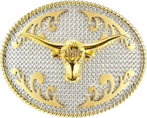 Free Design Men's Plate Buckle Cowboy <b>Belt</b> with Lion Design Vintage Style Alloy Material Heat-Transfer Printed - Product Image 1