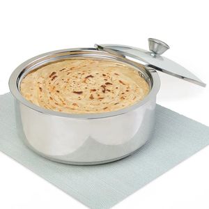 Casserole moderne en acier inoxydable 2025 de forme ronde garde les aliments chauds et frais pendant des heures poli miroir nouveauté chauffe-aliments - Product Image 4