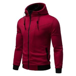 Nueva sudadera con cremallera de Color sólido para hombre, cuello levantado, moda informal, duradera, Otoño/Invierno, manga de hombro, Sudadera con capucha, ropa deportiva para hombre - Product Image 2