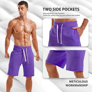 Pantalones Cortos de Lana para Hombre, 100% Algodón, Color Sólido, Ecológicos, Transpirables, Tejido Suave, Casuales, Cómodos, Cintura Elástica, Ligeros, Duraderos - Product Image 2