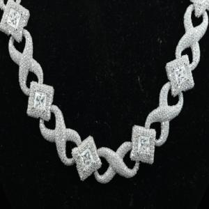 Xs Fashion Joyería para Hombre, Collar de Cadena de Eslabones de 10mm de Plata de Ley 925 con Moissanita VVS, Chapado en Oro y Rodio, Estilo Hiphop GRA - Product Image 4