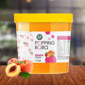 Wholesale 3.2 kg Peach Juice Popping Boba OEM Sample Round Tapioca Balls <b>Ingredients</b> for <b>Bubble</b> <b>Tea</b> Box Packaging - Product Image 2