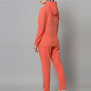 Chándal de mujer de tendencia superior con logotipo personalizado Chándal de mujer de tela ligera 100% algodón - Product Image 4