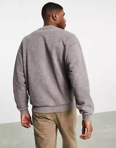 Totalmente personalizado OEM hombre Casual Hip Hop sudadera en blanco cuello redondo felpa hombres Oversize sudadera hombres lavado ácido camiseta - Product Image 2