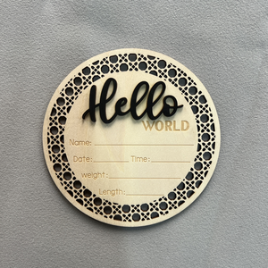 Boho Hello World Nouveau-né Annonce Panneau En Bois Bébé Mensuel Milestone Cards Shower Props <span class=keywords><strong>Idée</strong></span> Cadeau Élégant - Product Image 5