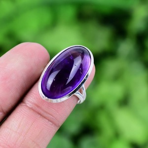 Handmade 925 Sterling Silver Amethyst <b>Spinner</b> <b>Ring</b> Best Design Classic Wedding Gift Jewelry with Oval Cut Gemstone for Parties - Product Image 4