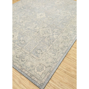 Alfombra de Lana Anudada a Mano Erbe PKWL-5103, Gris y Negra, con Medallón Abstracto y Estilo Bohemio, para Sala de Estar, Pasillo, Rectangular - Product Image 2