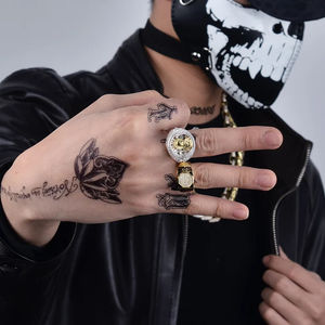 เครื่องประดับฮิปฮอปเพชรเม็ด925สเตอร์ลิงเงินแหวนเดิมศาสนาพระเยซูในราคาต่ำความชัดเจน VVS - Product Image 4