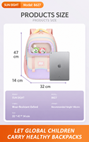 Sac à dos SUN EIGHT 18,5 pouces pour lycéens et étudiants, pour filles et garçons, avec fenêtre en peluche mignonne, pour ordinateur portable et livres, modèle 8627