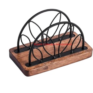 <b>Black</b> Metal <b>Heart</b> Design Napkin Holder For Dining Table & Kitchen Countertop Decorative Tissue Paper Dispenser Stand On Sale - Product Image 5