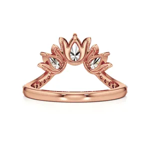 แหวนเพชรกลีบดอกไม้เอเวลีน บลูม - เครื่องประดับหมั้นลายดอกไม้ - Product Image 6