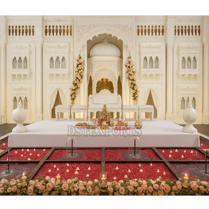 Elefante tradicional tema fibra dorada boda escenario Reino Unido Sur indio templo estilo bodas decoraciones mejores precios de venta de fábrica - Product Image 3