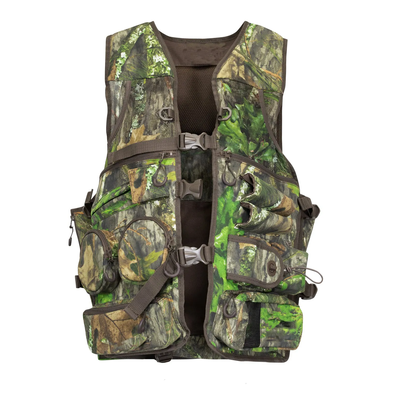 Turkey hunting Vest with large game bag a detachable cushion | Locator Call Sleeves Draw Cord Adjustment Tensioner