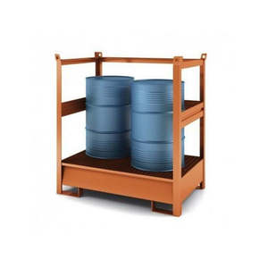 Conteneur ouvert en acier, baril de 2x200 litres, réservoir de collecte pour l'emballage - Product Image 1