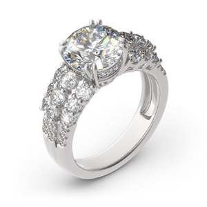 Anillo Jeulia de Plata de Ley Chapado en Rodio con Rubí de Corte Redondo y Moissanita - Product Image 3