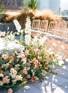 ช่อกุหลาบขาวสำหรับตกแต่งบ้านช่อดอกไม้ปลอมสำหรับตกแต่งงานแต่งงาน - Product Image 6