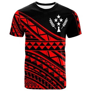 เสื้อยืดฮาวายโพลีนีเชียนสีแดงสำหรับผู้ชาย/ผู้หญิงคอกลมแขนสั้นเสื้อ Maui TATTOO streetwear ในสไตล์ฮาราจูกุ