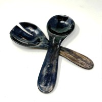 Peralatan Salad Modern 11 Inci Berlapis Resin Ramah Lingkungan, Aman untuk Mesin Cuci Piring, Buatan India