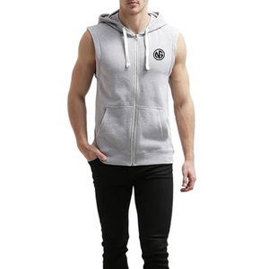 Hoodies sans manches à fermeture éclair de qualité supérieure, basiques, streetwear, sur mesure, 100% coton, respirants, séchage rapide - Product Image 5