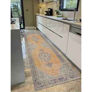 Floral Medallion Turkish <b>Rug</b>: Antique Style Farmhouse Decor,<b>Chenille</b> <b>Rug</b> - Product Image 4