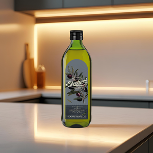 Oleotucci Bouteille en verre d'huile d'olive pure 500ml Bertoli pour la cuisson et la friture - Product Image 3