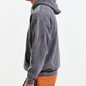 Men's High Quality Hooded Top Acid Washed Stone Designer Enzyme <b>Hoodie</b> No <b>String</b> Breathable Boxy Embroidered OEM Service - Product Image 3