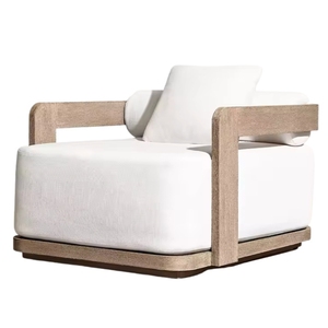 Conjunto de Sofás Modulares Modernos para Exteriores de 14 Plazas con Madera de Teca, Gran Capacidad de Asientos para Villa, Hotel, Resort y Patio - Product Image 3