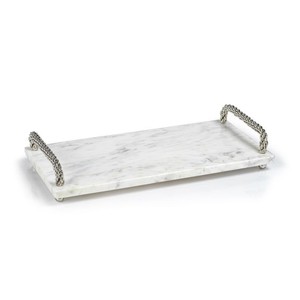 Home Hotel Restaurant Decoration <b>Marble</b> Serving <b>Tray</b> with Metal Handle Wholesale New Design Handmade <b>Marble</b> Table Serving <b>Tray</b> - Product Image 1