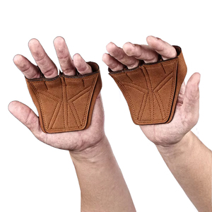 Nouveau Logo personnalisé gants de sport en Fiber de carbone pour gymnastique Fitness haltérophilie entraînement sans trou doigts poignées en cuir - Product Image 4