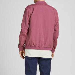 Best Selling Custom Made <b>Light</b> Weight Winter Bomber <b>Jacket</b> with Stand Collar and Front Logo Long Sleeves - Product Image 3