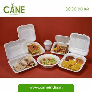 Bagazo de caña de azúcar biodegradable blanco de 9x9 pulgadas de alta calidad contenedor de alimentos compostable ecológico proveedor desechable - Product Image 2
