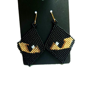 Boucles d'oreilles à thème Halloween en perles de rocaille, design personnalisé, broderie en perles de rocaille, boucles d'oreilles à thème Halloween - Product Image 6