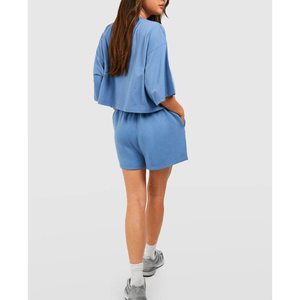 Conjuntos de 2 piezas para mujer, camisetas informales y traje de entrenamiento corto, conjuntos cortos para mujer, conjunto de dos piezas para mujer, transpirable, OEM personalizado - Product Image 5