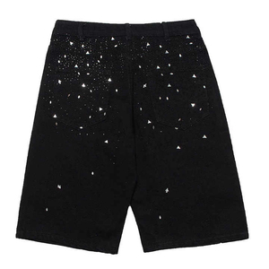Short de jogging de qualité supérieure Short lourd vieilli avec logo personnalisé Sweat en strass grande taille pour hommes Short décontracté respirant OEM - Product Image 6