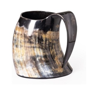 Chopes à bière traditionnelles en corne faites à la main, tasses en céramique de qualité export pour les fêtes sur le thème des Vikings, disponibles au prix de gros - Product Image 2
